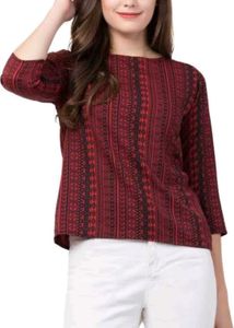 ❤️ Red & Black Ethnic Print Top