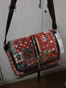 Boho Chic Patterned Crossbody Bag