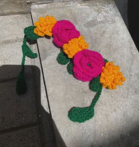 Handmade Crochet Flower Kamarbandh/Maangtika