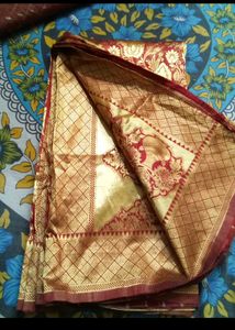 Elegant Red &amp; Gold Silk Saree