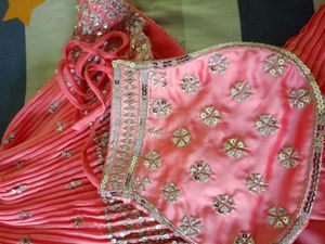 Stunning Coral Lehenga Choli Set