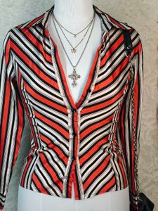Chic Striped Button-Up Blouse