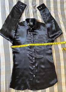 Party Wear Shirt (Solid Black - size S)