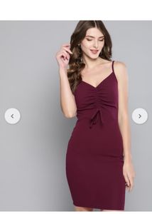 Women's Burgundy Spaghetti Strap Dress