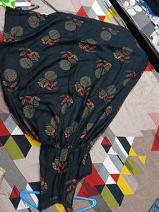 Elegant Black Printed Ethnic Gown