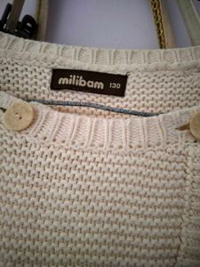 Milbann Cream Knitted Wrap Cardigan