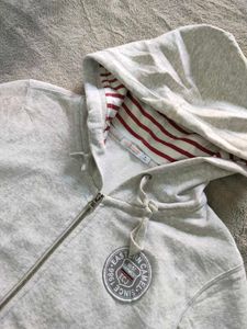 Estren Camel Grey Zip-Up Hoodie