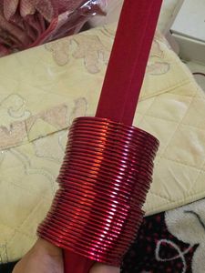 35 Set of Red Metal Bangles