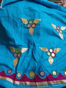 Beautiful Blue Lehenga with Mirror Work