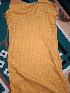 Yellow Textured Kurta