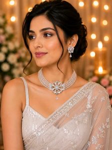 Trendy Stunning Crystal Choker and Earring Set