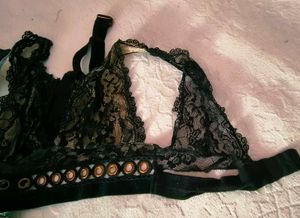 Lace Bralette with Ring Studs