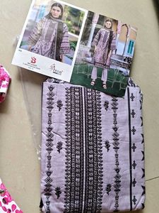 Embroidery work cotton dress material
