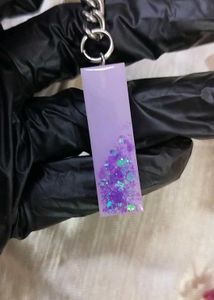 Sparkly Purple Resin Keychain