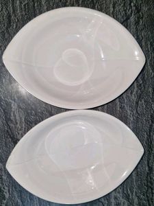 Two Decorative White Serving Dishes (2bowl)