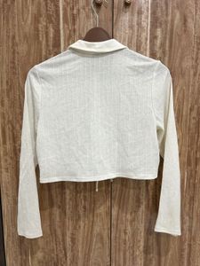 White Collared Tie-Up Top