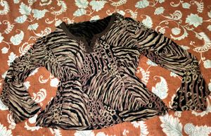 Animal Print Long Sleeve Top