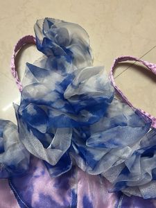 Tie-Dye Corset Top with Ruffle Detail