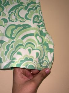 Green Heart Pattern Crop Top