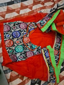 Vibrant Orange Lehenga Choli