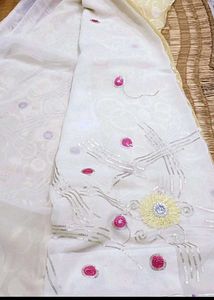 Embroidered Net saree with Sequins