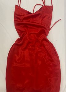 Red Satin Slip Dress