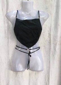 689. Black sexy backless top