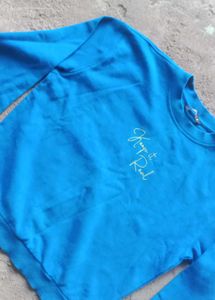 Blue "Keep Real" Crewneck Sweatshirt