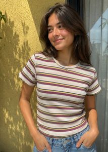 Striped Ribbed T-Shirt