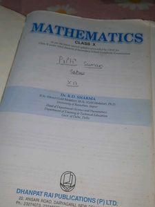 R.D. Sharma Mathematics Class X Book