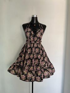 Floral Halter Neck Mini Dress