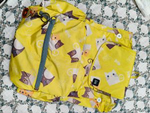 Cute Cat Print Yellow bagpack