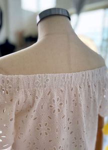 White Eyelet Off-Shoulder Dress
