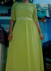 Stunning Lime Green Anarkali Gown
