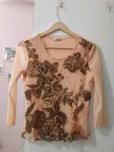 Sheer Floral Print Top