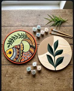 customise art : Vibrant Fish & Modern leaves🌱
