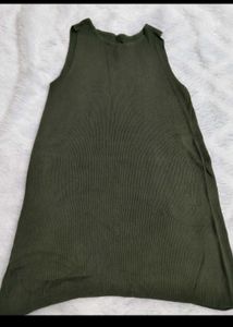Olive Green Sleeveless Knit top