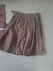 Uniform - 2 brown pleated skirts+free blue skirt