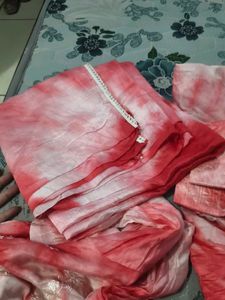 Pink Tie-Dye Kurta Set with Embroidery