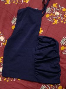 XS size Navy Blue Ruched Tank Top