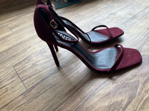 Maroon Suede Strappy Heels