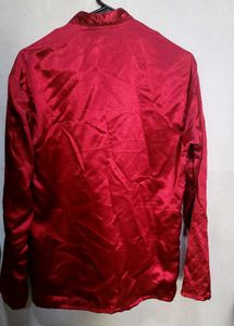 Maroon Satin Style Shirt