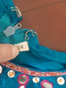 Embellished Teal Ethnic Blouse for girls