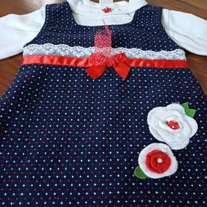 Designer Woollen Tunic Party Dress For Kids 3 to 6