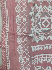 Pink &amp; White Embroidered Kurta