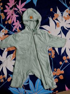 Cozy Hooded Fleece Baby Onesie