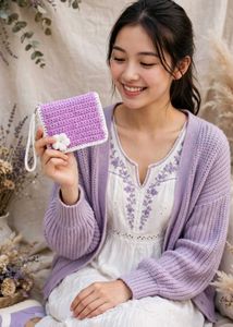 Handmade Crocheted Lavender Clutch