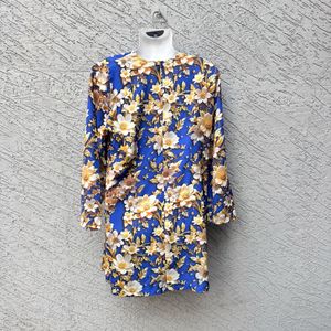 Blue Floral Print Kurta