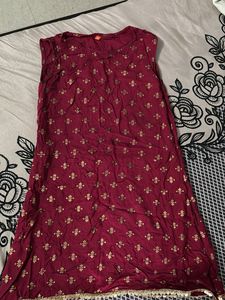 Maroon Kurta with Gold Print