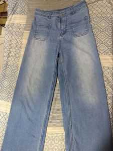 blue Wash Wide Leg Jeans